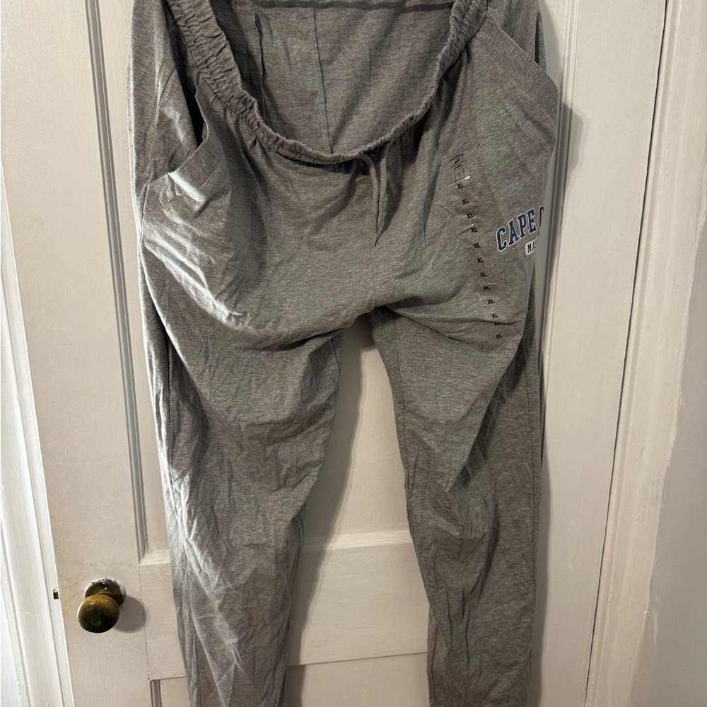 Gray Men's Joggers with Cape Print